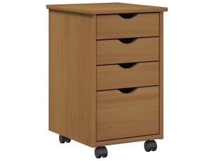 Caisson roulant de bureau moss brun miel 34 x 39 x 56 cm pin massif