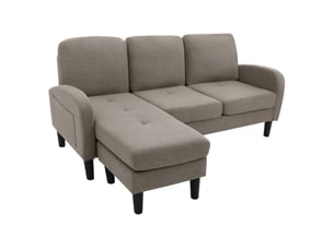 Canapé d'angle avec méridienne réversible 3 places 166 x 118 x 77 cm compact et modulable