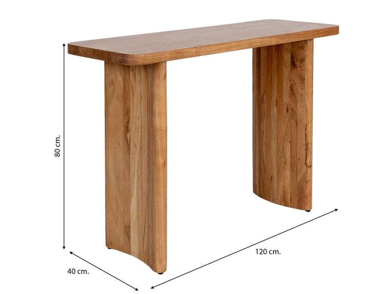  Console d'entrée en bois d'acacia marron 120x40x80h cm  - Conforama C