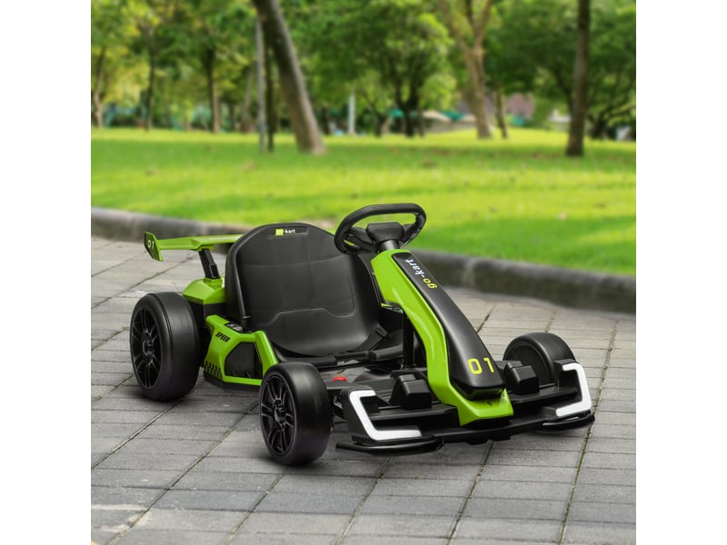 Karting électrique 24 v pour enfants avec fonction drift, 6-12 ans, vert - Conforama D