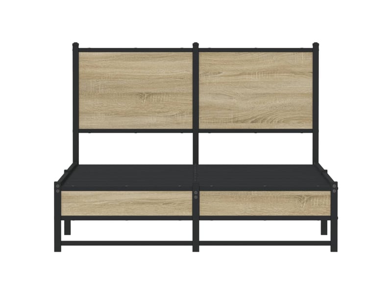 Lit double- lit adulte -  cadre de lit en métal sans matelas chêne sonoma 120x190 cm  - Conforama D