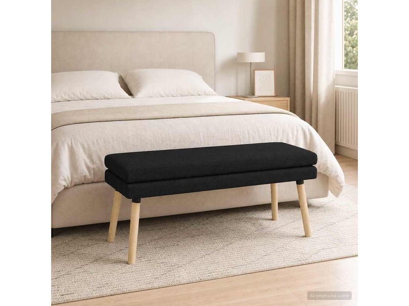  Banc d'entrée, banc à double couche noir 110x40x47 cm tissu  - Conforama C