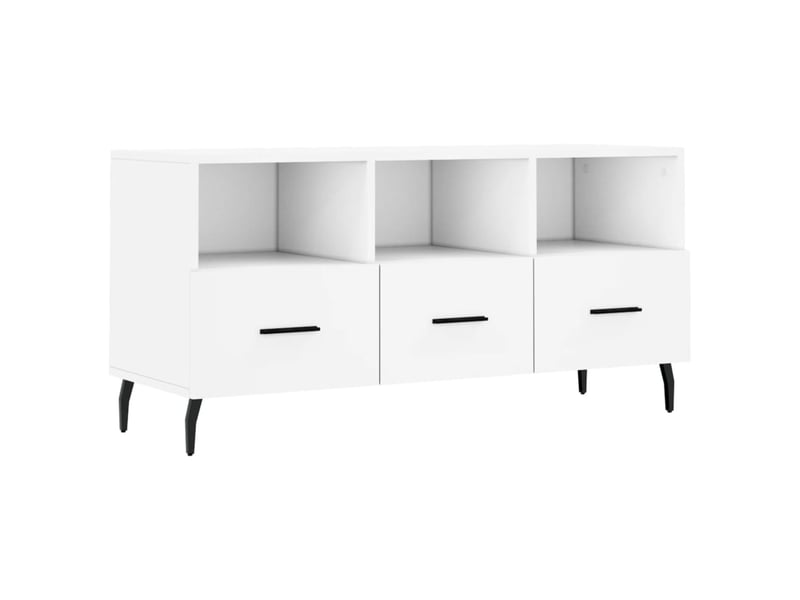  Meuble tv - banc tv - meuble de rangement blanc 102x36x50 cm bois d'ingénierie  - Conforama A