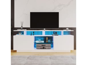 Meuble tv coloris blanc 140 cm <strong></strong> <strong></strong>