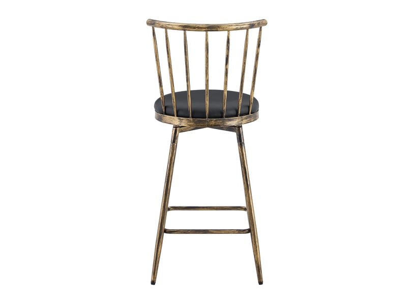  Lot de 2 tabourets de bar,39x39x96 cm,métal et similicuir,noir et marron  - Conforama D