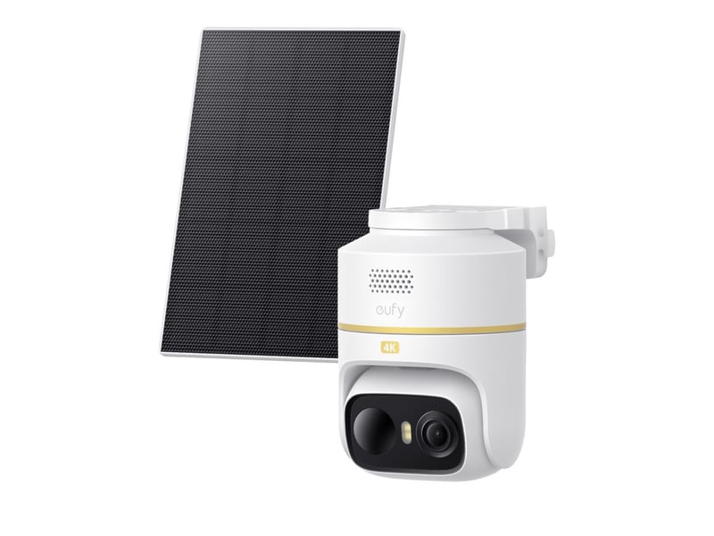  Camera exterieure de securite 4k avec panneau solaire blanc t814x32s 1-23498424 - Conforama A