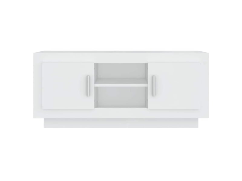  Meuble tv - banc tv - meuble de rangement blanc 102x35x45 cm bois d'ingénierie  - Conforama E