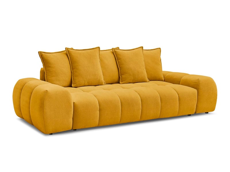  Bobochic canapé droit fixe 3 places everest tissu texturé jaune EVEREST - Conforama A