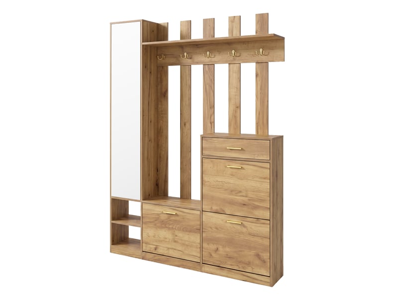  Portemanteau avec banc et rangement 133 x 23,5 x 180 cm en panneau de particules  - Conforama W
