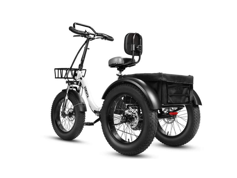  Tricycle électrique 20 pouces eskute t302pro, 48 v 250 w 20,8 ah, confort ergonomique, blanc  - Conforama E
