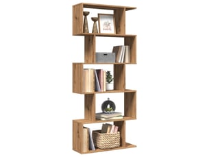 Étagère de rangement, étagère séparatrice de pièce à 5 niveaux chêne artisanal