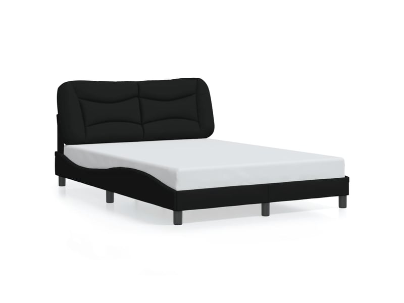  Lit double- lit adulte -  cadre de lit avec led sans matelas hvar noir 140x190 cm tissu  - Conforama D