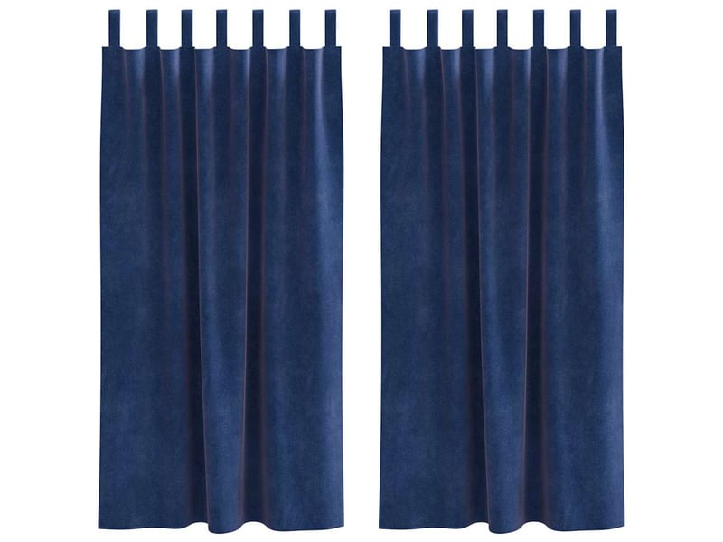  Lot de 2 rideaux, rideaux de fenêtre bleu foncé 140 x 175 cm velours cf43990  - Conforama A