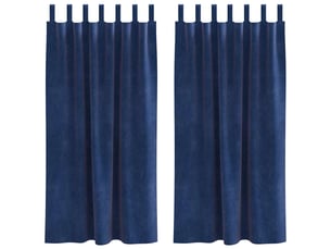 Lot de 2 rideaux, rideaux de fenêtre bleu foncé 140 x 175 cm velours cf43990