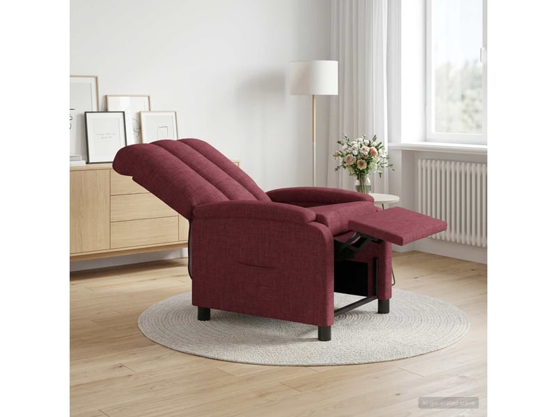  Vidaxl fauteuil inclinable bordeaux tissu  - Conforama B
