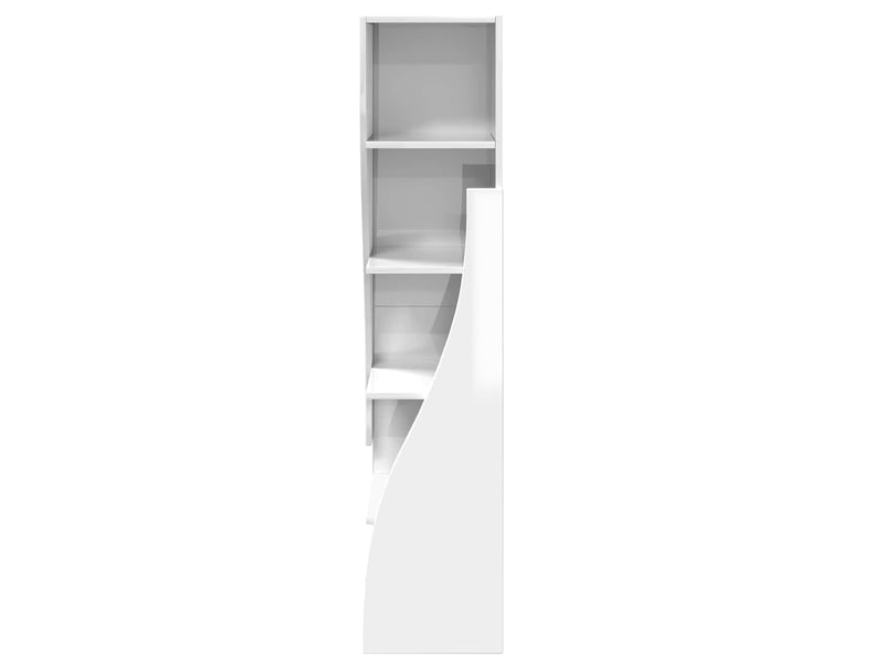  Meuble d'angle, meuble de rangement salon 32x32x140cm bois d'ingénierie blanc brillant  - Conforama E