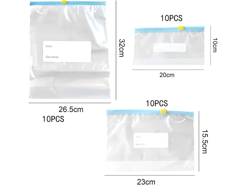  Lot de 40 sacs réutilisables pour la conservation et le scellage des aliments, adaptés au stockage des aliments (20*10cm)  - Conforama C