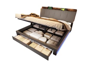 Lit coffre 180x200 cm MAISENTIEL coloris gris