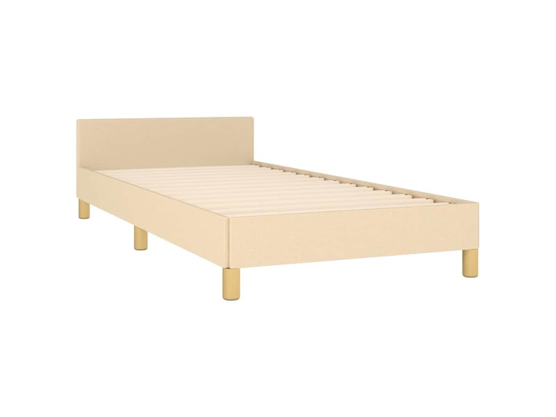  Lit simple- lit adulte -  cadre de lit sans matelas crème 100x200 cm tissu  - Conforama C