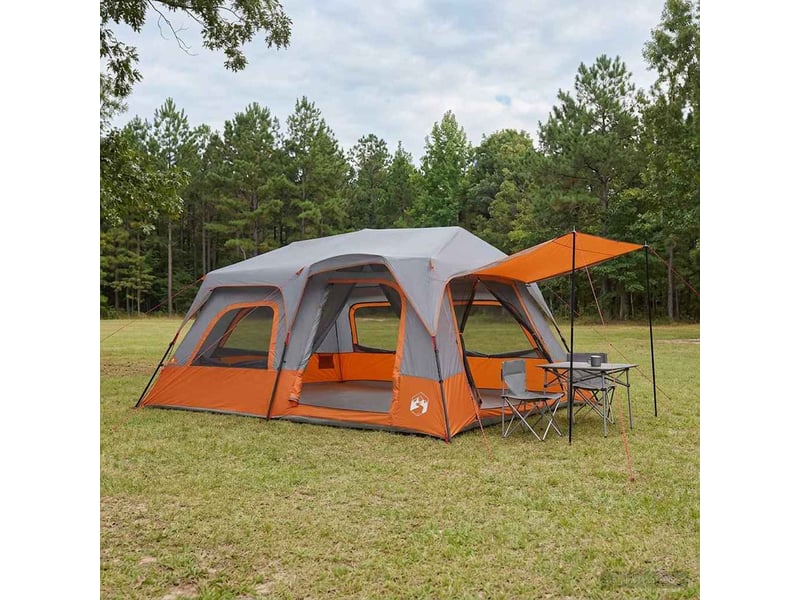 Tente instantanée, tente de camping 10 personne gris et orange - Conforama B