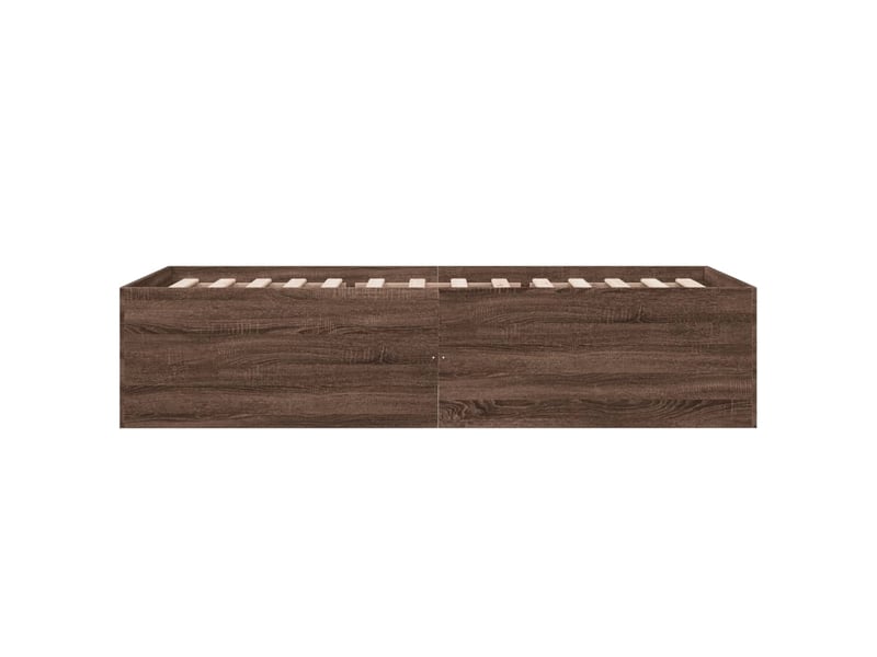  Lit simple- lit adulte -  cadre de lit sans matelas chêne marron 100x200 cm  - Conforama D