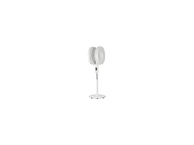 Dcg ventilateur sur pied double 40w blanc 40cm 12 vitesses avec minuterie et télécommande - Conforama A