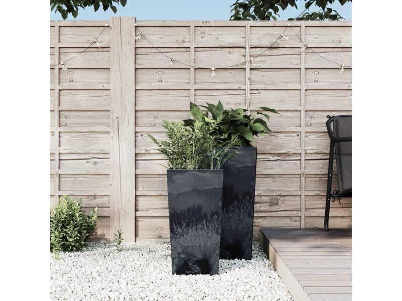  Jardinière - bac à fleurs et intérieur amovible anthracite pp aspect béton  - Conforama B