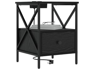 Table de chevet - cabinet de chevet - table de nuit 2 pièces chêne noir 41,5 x 40,5 x 55 cm