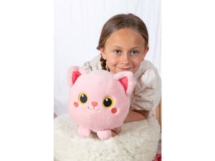 Peluche chat rond moko maru kitty 20 cm rose kawaii