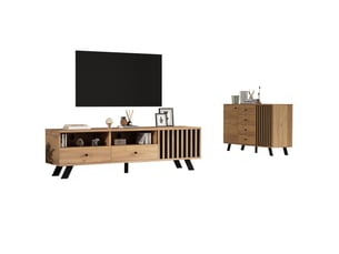 Meuble tv coloris bicolore 150 cm MEULVA  