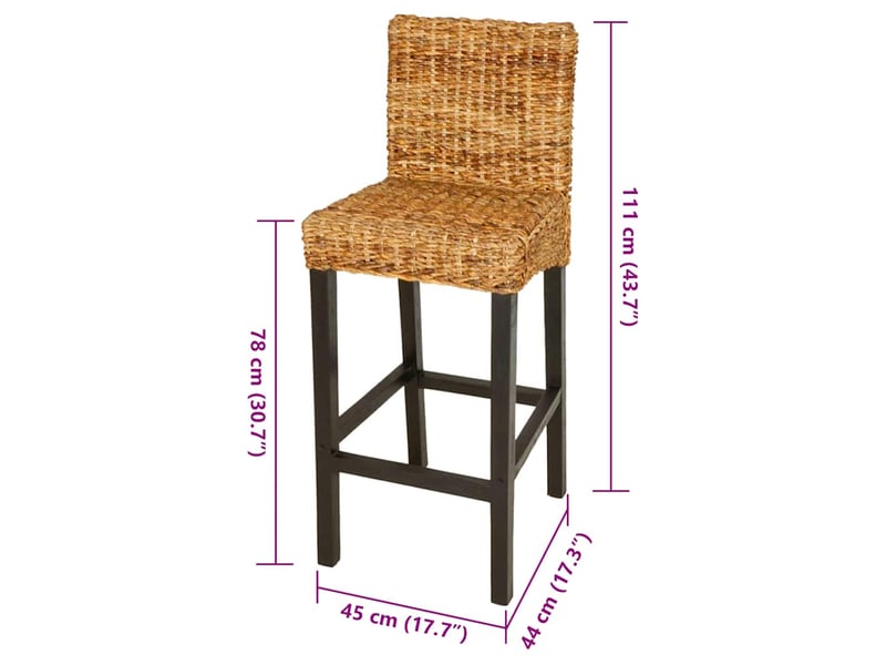  Lot de 2 tabouret de bar, chaise de bar abaca  - Conforama E