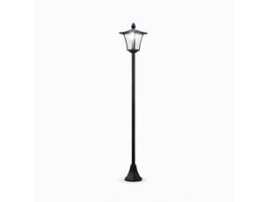 Lampe de jardin solaire 18x18x160 cm style vintage métal noir