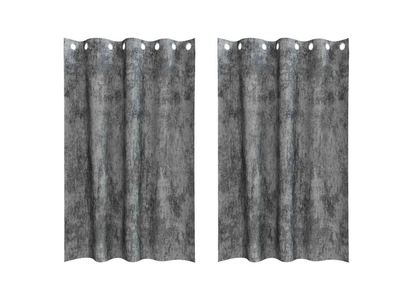 Lot de 2 rideaux en velours, rideaux de fenêtre gris 175 x 140 cm velours cf44200 - Conforama A