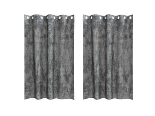 Lot de 2 rideaux en velours, rideaux de fenêtre gris 175 x 140 cm velours cf44200