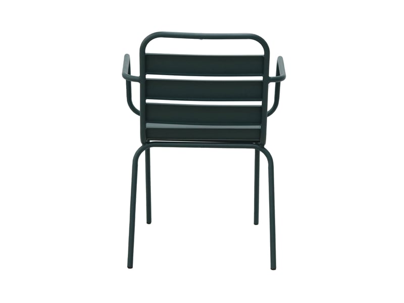 Lot de 2 chaises de jardin en métal vert sapin avec accoudoirs - baca - Conforama E