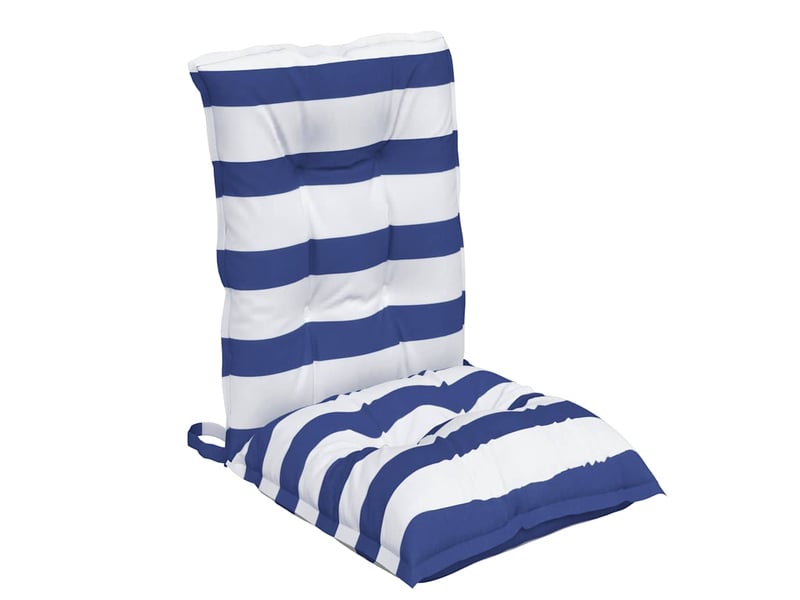  Lot de 2 coussins d'extérieur, coussins de chaise tissu rayé bleu et blanc cf56403  - Conforama D
