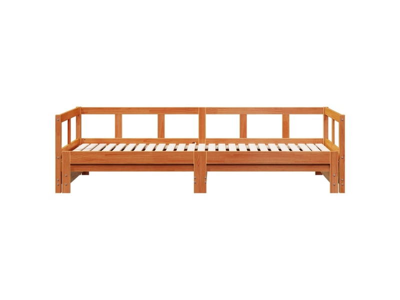  Lit simple- lit adulte -  lit de jour sans matelas  marron 80x200 cm bois pin massif  - Conforama D