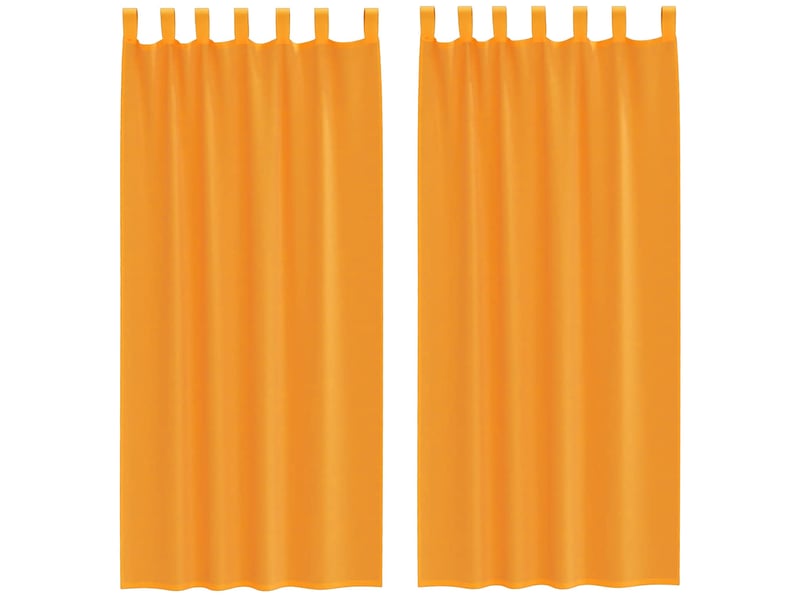 Lot de 2 rideaux en voile, voilages avec boucles orange 140x225 cm cf44309  - Conforama A