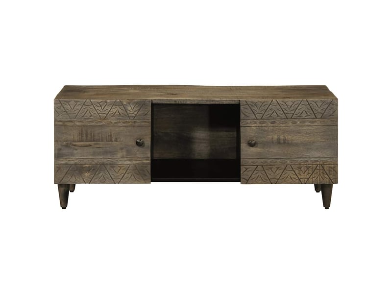  Table basse - table de salon - table à thé gris clair 100x54x40 cm bois massif de manguier  - Conforama A