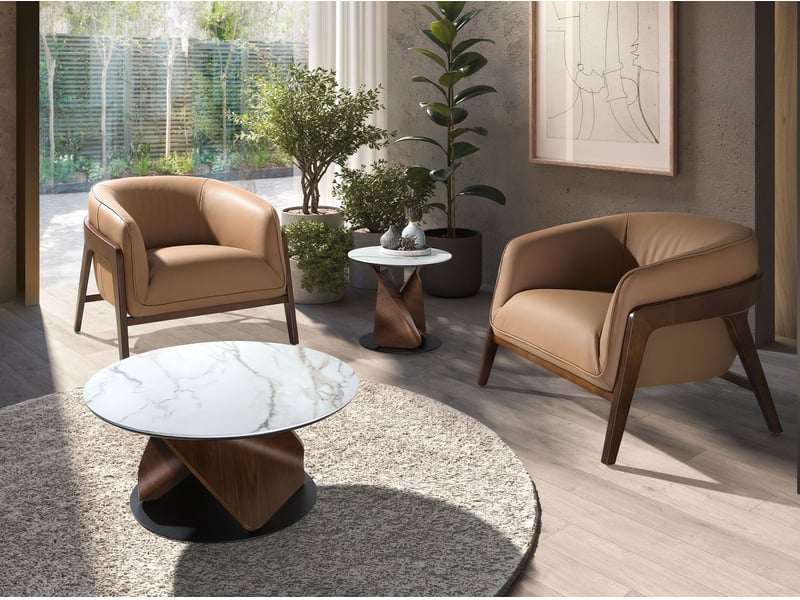  Fauteuil en cuir marron 5197 - Conforama D