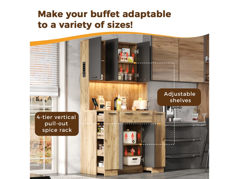  Colonne de cuisine, 100x40x180 cm, bicolore cao-N635P4590969798N-conf-NEW - Conforama W