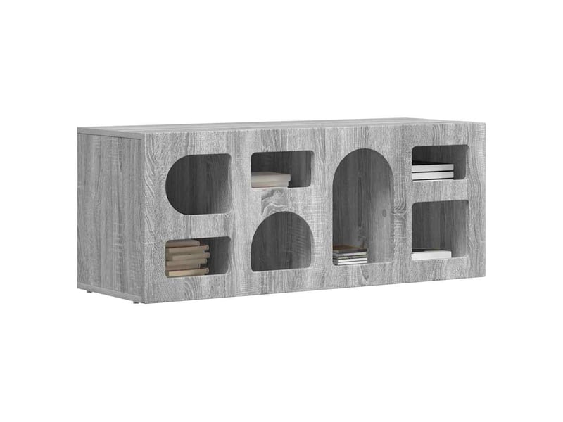  Meuble tv - banc tv - meuble de rangement elst 100 x 35 x 40 cm gris sonoma bois d'ingénierie  - Conforama C