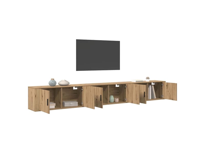  Ensemble de meuble tv mural 3 pcs chêne artisanal  - Conforama C