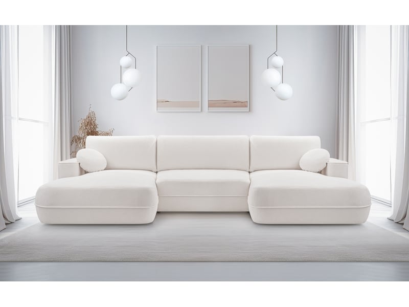 Canapé en u avec fonction lit peoni 364 cm blanc élégant Peoni - Conforama B