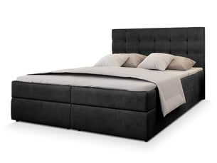 Lit avec rangement 180x200 cm <strong>MASSENO</strong> <strong></strong> coloris noir