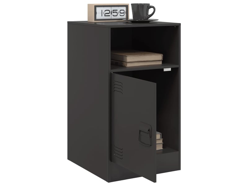 Lot de 2 tables de chevet - cabinet de chevet - table de nuit noir 34,5x39x62 cm acier  - Conforama C