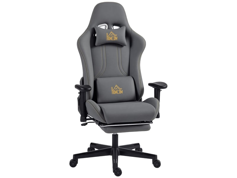  Chaise gaming ergonomique, fauteuil gamer avec accoudoirs 3d 72x76x132cm, gris  - Conforama A