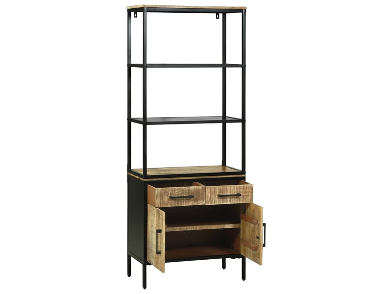 Buffet - haut armoire marron 70 x 35 x 180 cm bois de mangue massif - Conforama D