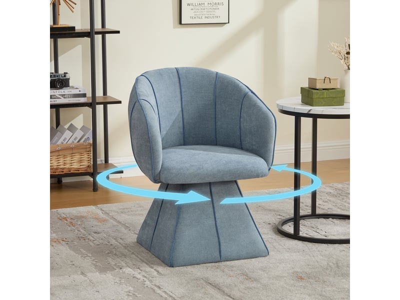  Fauteuil pivotant individuel  56 x 54 x 74,5 cm - siège relax ergonomique pour adultes et adolescents - chenille - bleu  - Conforama B