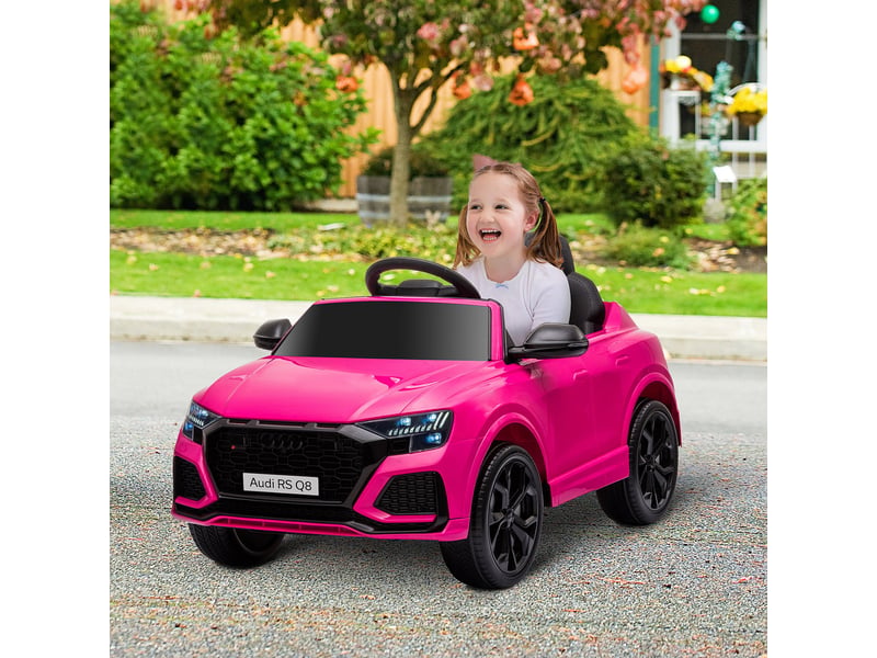  Voiture électrique enfants sous licence audi rs q8, véhicule électrique avec télécommande, usb, bluetooth, rose  - Conforama C